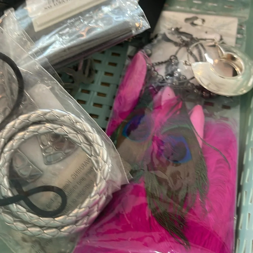 2.11 lbs fashion jewelry scrap crafts project earrings necklace ring bracelet - Picture 11 of 16